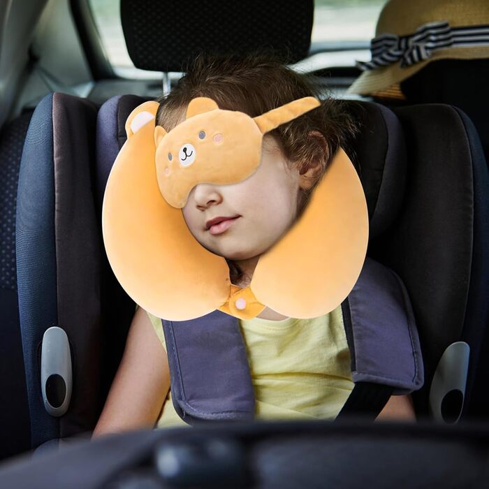 Подушка для шиї Tier Reisekissen з ефектом пам'яті, колір сірий (кіт)