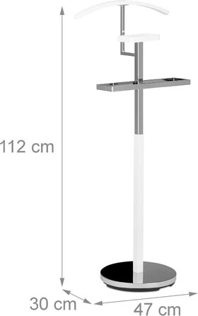 Relaxdays Coat Rack for Men, Metal Clothes Stand, Silent Butler Free-Standing, Clothes Butler, HBT: approx. 111 x 45 x 21 cm (47 x 30 x 112 cm)