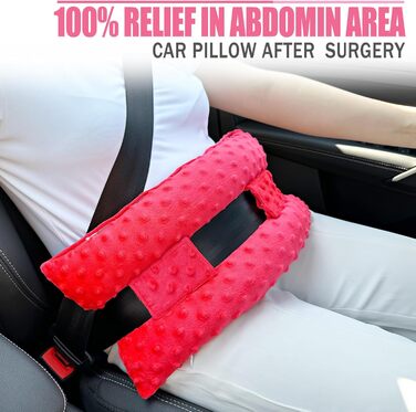 Hysterectomy Lap Belt Pillow, Hysterectomy Recovery, a Must-Have After Surgery, Ice/Heat Pack Abdominal Pillow for Tummy Tuck, C-Section Recovery, Gifts, Minky Dot Red