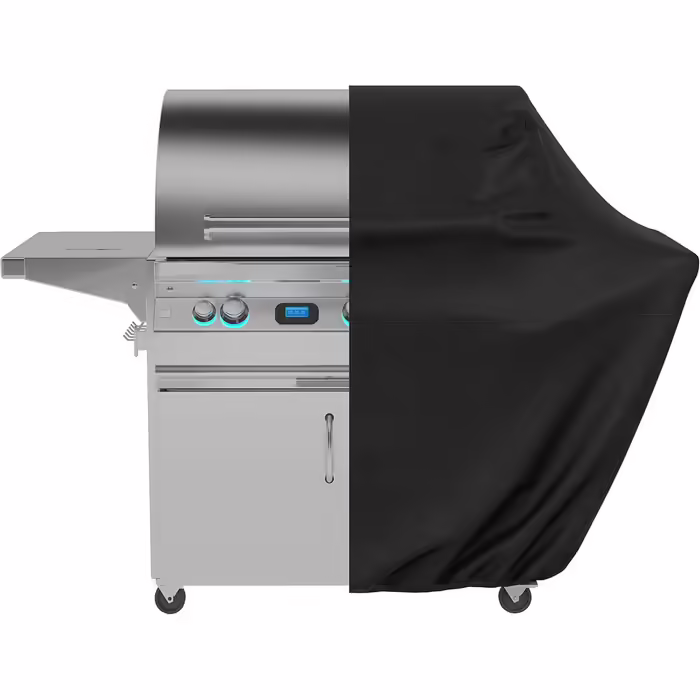 Amazon Basics Gas Grill Cover, for Outdoor Use, Water-Resistant, 137 x 66 x 117 cm (L x W x H), Black