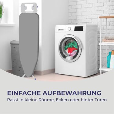 Відпарювальна дошка STAHLMANN® 114x34 см сірого кольору з неслизькими ніжками – міцна та стабільна – Made in EU