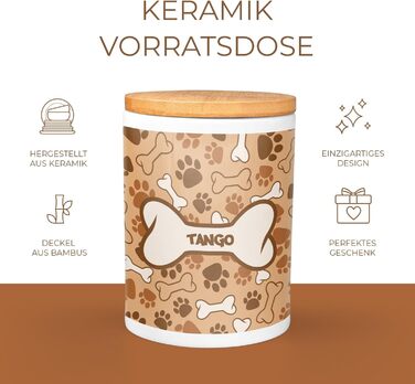 Набір мисок та контейнерів для корму для собак та котів з іменем та дизайном - PICANOVA - нержавіюча сталь та кераміка