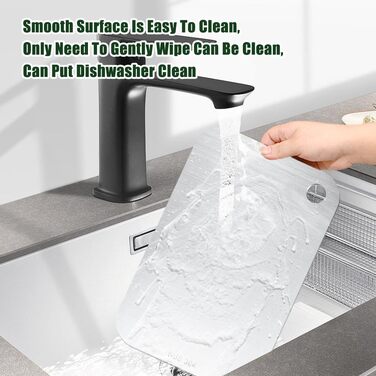 Нержавійна дошка для нарізання з нержавіючої сталі, 2 шт. (14,5 x 23,5 см), Titanium, двостороння, легко миється, антибактеріальна, для м'яса, овочів, фруктів