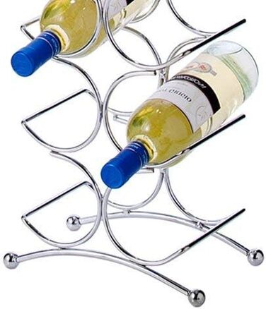 Zeller 27357 Wine Rack for 12 Bottles, Chrome-plated Metal. Approx. 25x15.5x67.5 cm