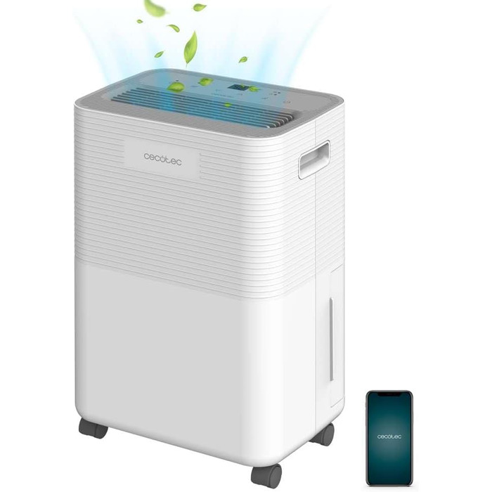 Зволожувач повітря Cecotec BigDry Series 2000: 750 мл/день, резервуар 0.6-2 л, 2 швидкості, 2 режими, площа до 25 м², функція очищення. (2000 Essential) Білий