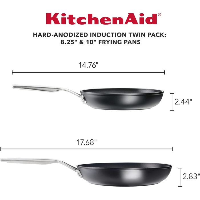 Пательня-гриль KitchenAid з виливом, 29 см, антипригарна, чорна - для індукційних плит