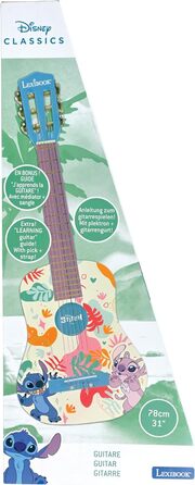 Гітара Lexibook Disney Stitch: акустична, дерев'яна, 36'', з навчальним посібником та чохлом