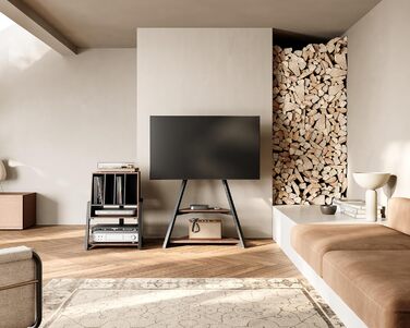 FITUEYES Полиця для програвача вінілу Eiffel Braun - компактна Hi-Fi тумба для платівок
