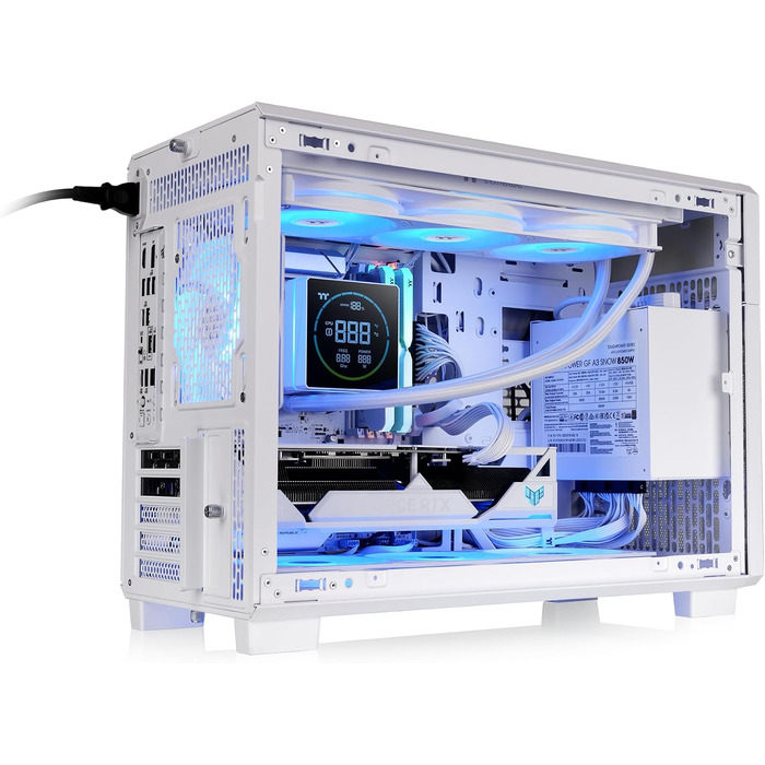 Корпус для ПК Thermaltake TR200 Micro Chassis (Micro-ATX/Mini-ITX), білий, підтримка СРО 360мм, 7 вентиляторів, USB-C