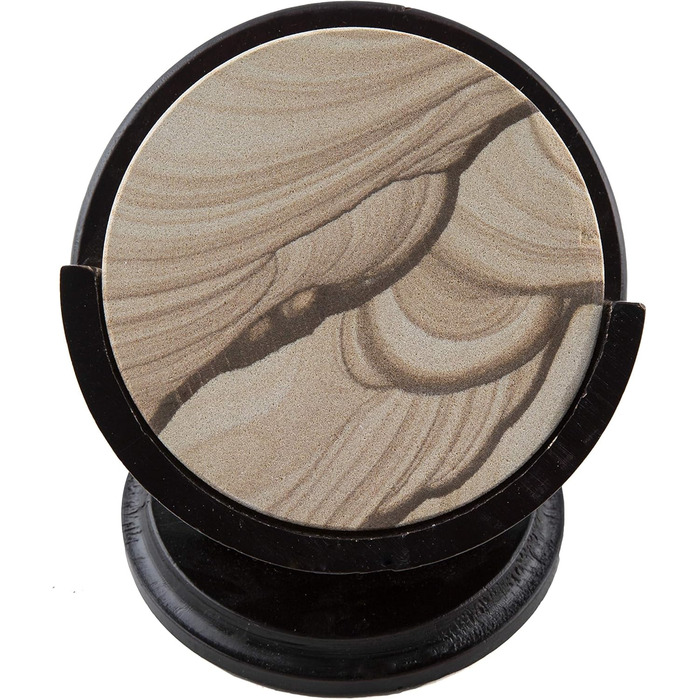 Thirstystone TS3 Sandstone Coasters, Underlays, Sandstone (Desert Holders with Stand)