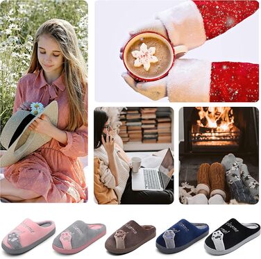 Тапочки зимові Mishansha для жінок та чоловіків, теплі, з плюшу, з піною Memory Foam, розмір 36-47, колір: жовтий (39/40 EU, сірий)