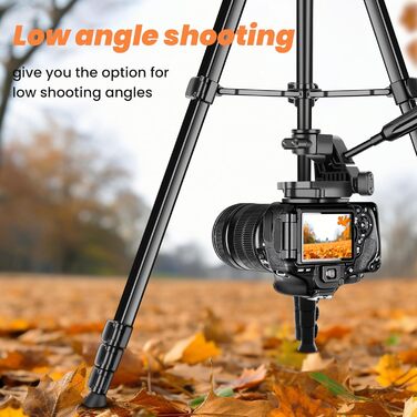 Штатив для камери та смартфона Nineigh, 190 см, з пусковим гачком, легкий алюмінієвий, з трьохсторонньою головкою, для iPhone/Samsung/Huawei/DSLR