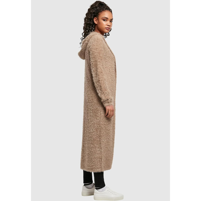 Кардиган жіночий з капюшоном та пір'ям Urban Classiс, чорний (XS, Softtaupe)