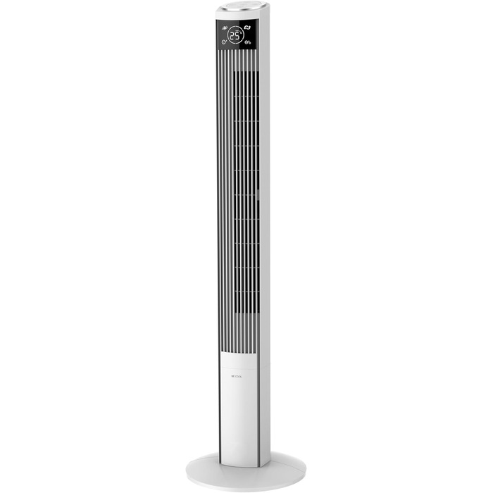 Вентилятор турецький Be Cool 121 см, 3 швидкості, осциляція, LED-дисплей, таймер 12год, іонізатор, пульт, білий, 45W