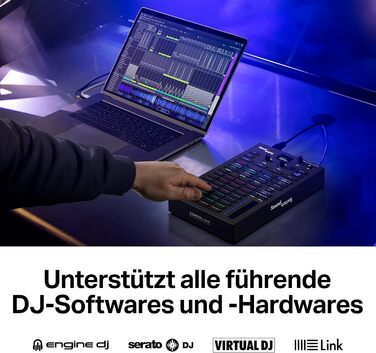 SoundSwitch Control One – Професійний контролер освітлення DMX для DJ з 3 місяцями доступу до програмного забезпечення SoundSwitch, підтримка DMX та Phillips Hue. Чорний колір