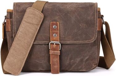 Чохол для DSLR камери, водонепроникний з вощеного парусини, вінтажний, сумка-месенджер з внутрішнім захисним шаром (Хакі)