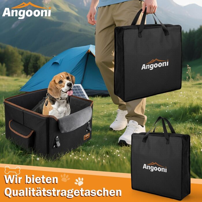 Автокрісло для собак: безпечне та комфортне з кишеньками та плюшевим подушкою (чорний)