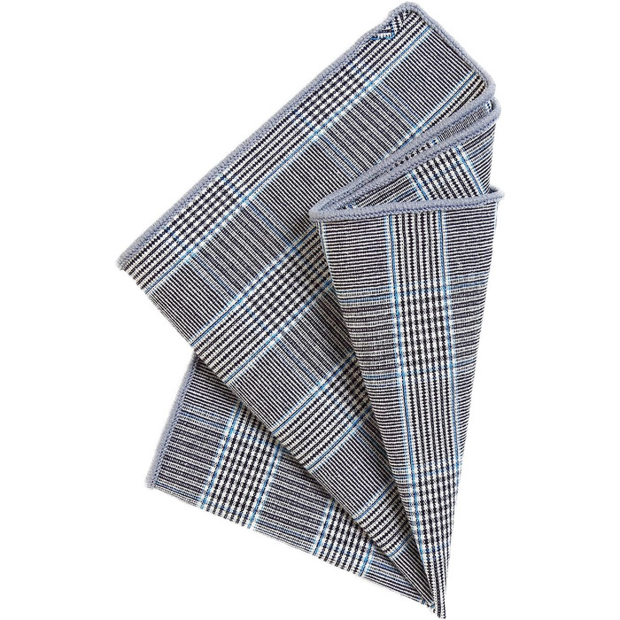 Метелик чоловічий DonDon Tweed 12x6 см з хустинкою 23x23 см, бавовна, сіро-блакитна клітинка