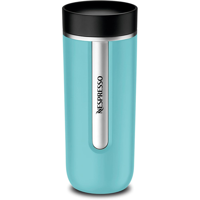 Термокружка Nespresso Travel Mug Small Sage Green 300 мл, Sage Green (Aquamarin Blue), з кришкою, не протікає, для кави, чаю, матча, з нержавіючої сталі