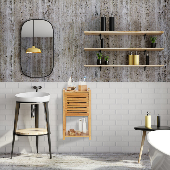 Relaxdays Bamboo Shelf with 3 Tiers