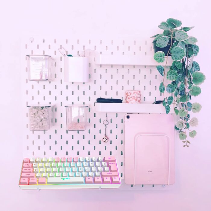 Комплект ігрового аксесуара 4 в 1: Клавіатура, миша, навушники та килимок для миші. Біло-рожевий