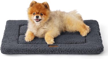 BEDSURE Washable Dog Mat - Large Dogs - 104x71 cm Washable Dog Bed for Large Dogs, Sherpa Plush Dog Bed Large with High-Density Foam Filling, (61 x 46 cm, Dark Grey)