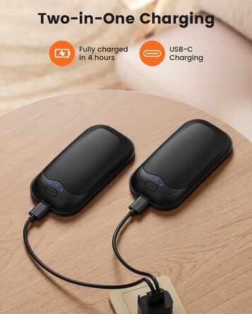 Електричні грілки для рук Gabless 2 шт., USB, портативні, 3 рівні нагріву, швидкий нагрів, чорні - чудовий подарунок для чоловіків та жінок