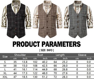 Чоловіча жилетка в клітинку, формальна, без рукавів, з V-подібним вирізом, твід, для бізнесу та відпочинку, жилетка з кишенею, колір кава