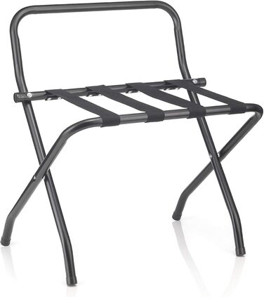 CARO-Furniture Suitcase Stand Suite with Wall Protection, Suitcase Rack, Suitcase Storage, Metal, Black, Folding