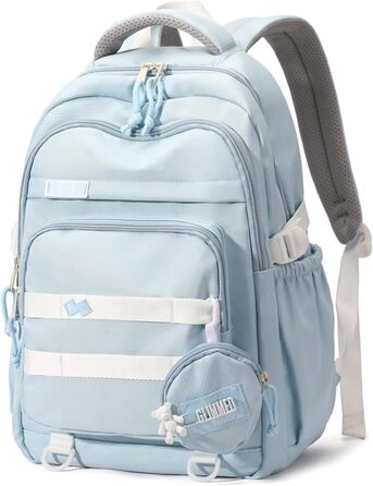 Шкільний рюкзак для дівчаток-підлітків, водонепроникний, легкий, великого об'єму, модний, для школи або подорожей - блакитний