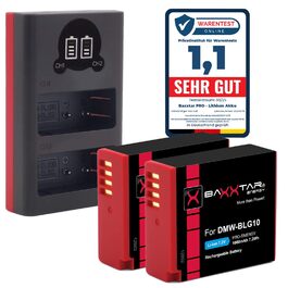 Акумулятор Baxxtar 2X DMW-BLG10E для Panasonic Lumix (з USB зарядним пристроєм та LCD дисплеєм)