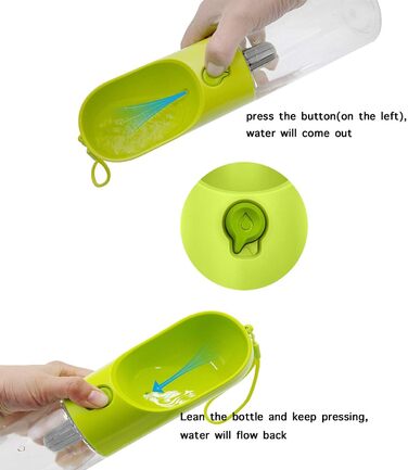 PETKIT Reiseflasche EVERSWEET Travel: пляшка для води для собак, 400 мл, зелена