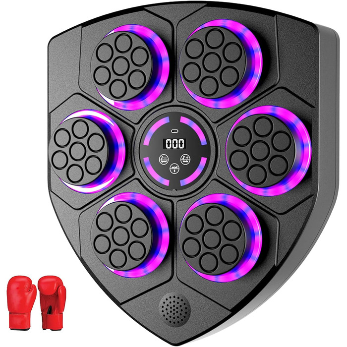 Музична боксерська машина AHWOiHS з LED-підсвіткою, 9 швидкостей та 9 режимів тренування для дітей та дорослих