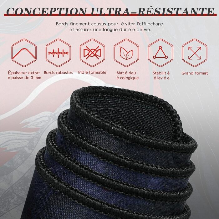 Килимок для миші EFISH Japanische Gaming XXL 800x300 мм, великий, з прошитими краями, водонепроникний, антиковзкий для ПК, MacBook, ноутбука. Підвищує точність та швидкість