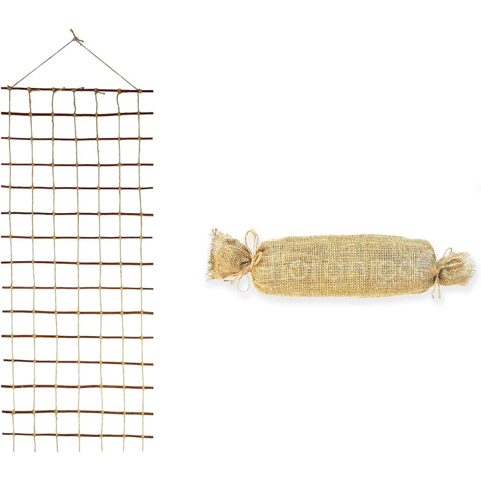 Floranica Climbing Plant Support Rank Grid - Length 150cm, Width 50cm. Made of natural willow, with ecological twine and a jute bag. Ideal support for roses, climbing plants, vegetables, and vines.