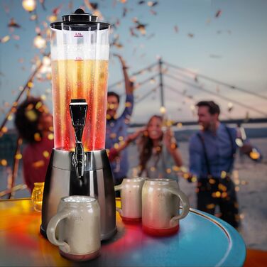 4.0L Beer Tower Draft Tower Kult Beer Tower Drinking Tower Beverage Dispenser Beverage Tower with 1.3L Ice Cooling (1x Beer Tower Black)