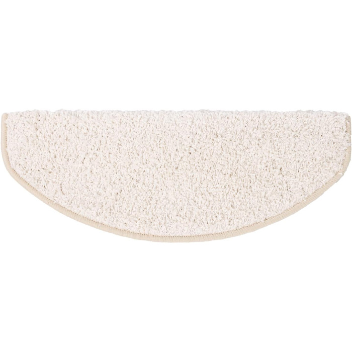 Casa Pura Shaggy Barcelona Stair Treads - 15 Piece Set | Non-Slip, Soft High Pile Carpet | 65x23.5cm | Cream