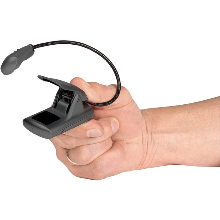 Лампа для читання та нот LED Wedo 2541054 на батарейках, чорна