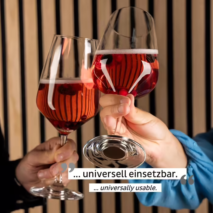silwy® Magnet Glasses, fine crystal glasses with perfectly integrated magnets and metallic nano-coasters (WINE BORDEAUX)