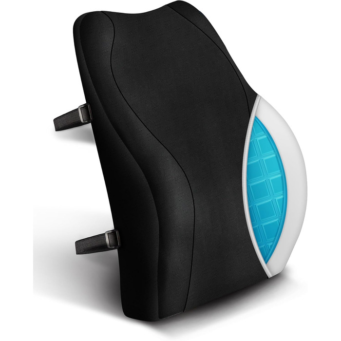 Подушка для спини Ergonomica Travel Ease з Memory Foam, для офісного та комп'ютерного крісла, з антистатичним, приємним до шкіри чохлом, для комфортної посадки (Чорний)