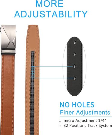 Чоловічий шкіряний ремінь SENDEFN з автоматичною застібкою-разом, ширина 35 мм, регульований розмір (115 см/32''-38'', 125 см/36''-42''), колір 'Laserwinkel-braun'