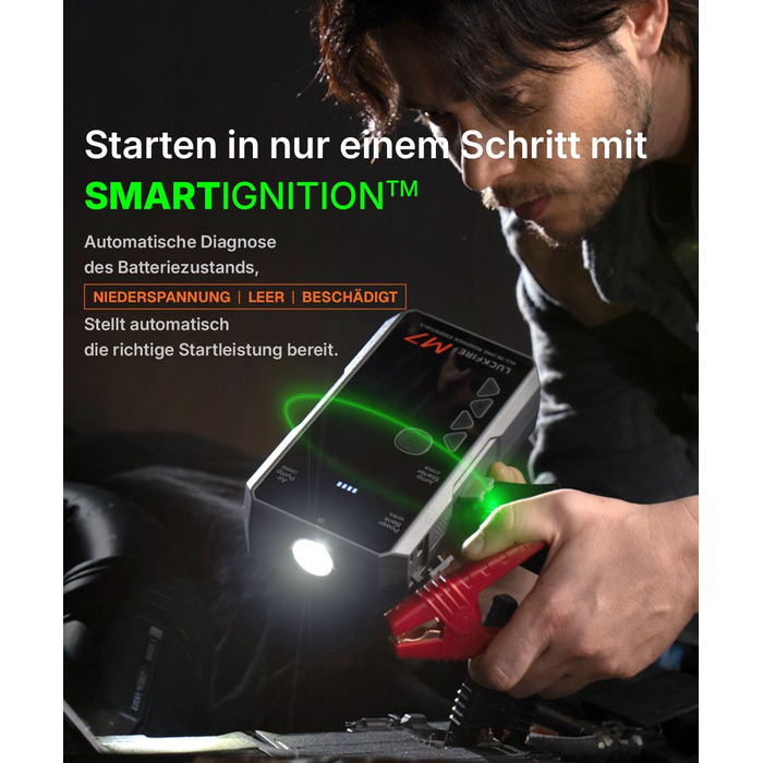 Powerbank для авто Smart Starthilfe з компресором, 12V, 60Wh - Запуск двигуна та підкачка шин, до 8.5л бензину/6.5л дизелю