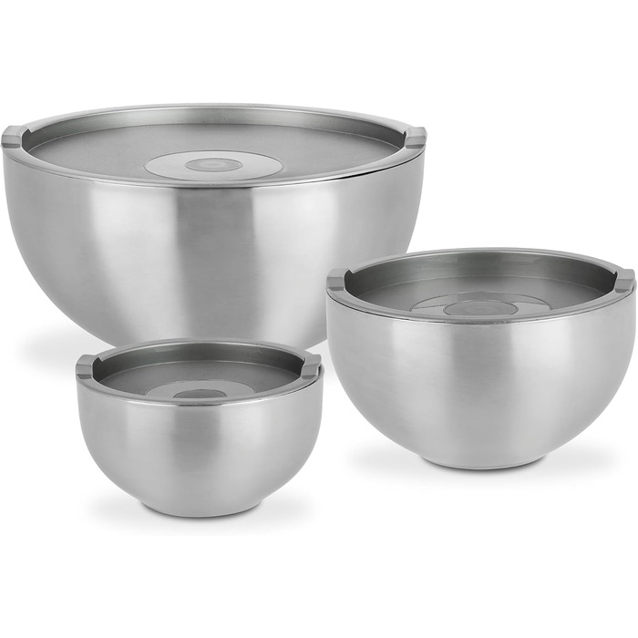 GSW 824019 Thermoset with Plastic Lid, 6-Piece, Stainless Steel, Silver, 26 cm, 6 Units