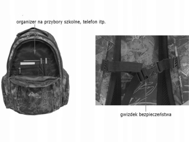 Багатовідсіковий шкільний рюкзак CoolPack, червоний, багатоколірний, 28 л
