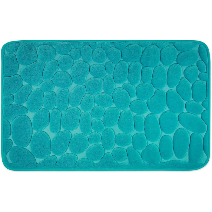 Memory Foam Bathroom Rug - Non-Slip Washable & Quick-Dry Bath Mat - 50x80 cm Petrol