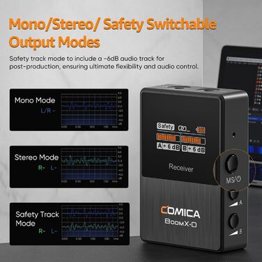COMICA BoomX-D2: Бездротовий мікрофон для смартфона та ноутбука, USB-C, для блогінгу, подкастів, YouTube