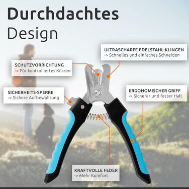 Професійні когтерізки ECENCE для собак та котів з пилочкою - нержавіюча сталь, безпечні та точні