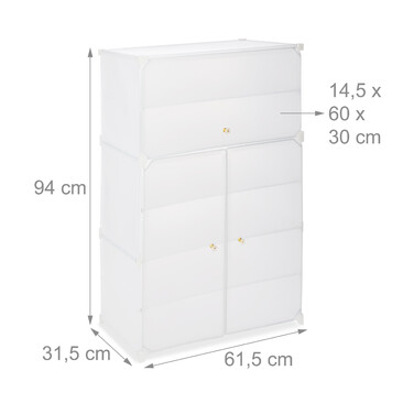 Relaxdays Shoe Cabinet Plastic
