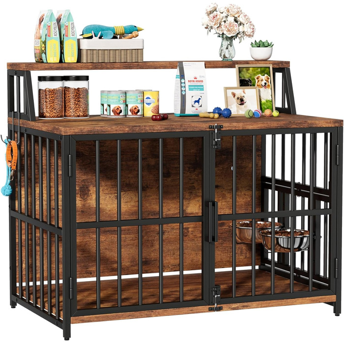 Будка для собак з дерева, 100x60x85 см, з годівницями, для собак до 35 кг, в стилі меблів