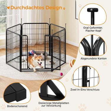 Вольєр для собак Yaheetech 8-секційний, 80 см, для квартири та саду, збірка без інструментів